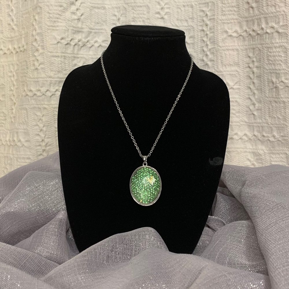 Green Crystal and Gemstone Necklace